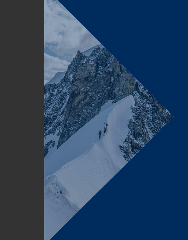 Strategic wealth management approach represented by mountain climbers